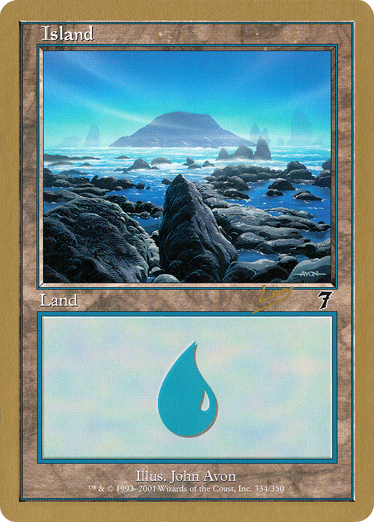 Island (334) - 2002 Raphael Levy (7ED) (WCD-) - World Championship Decks 2002