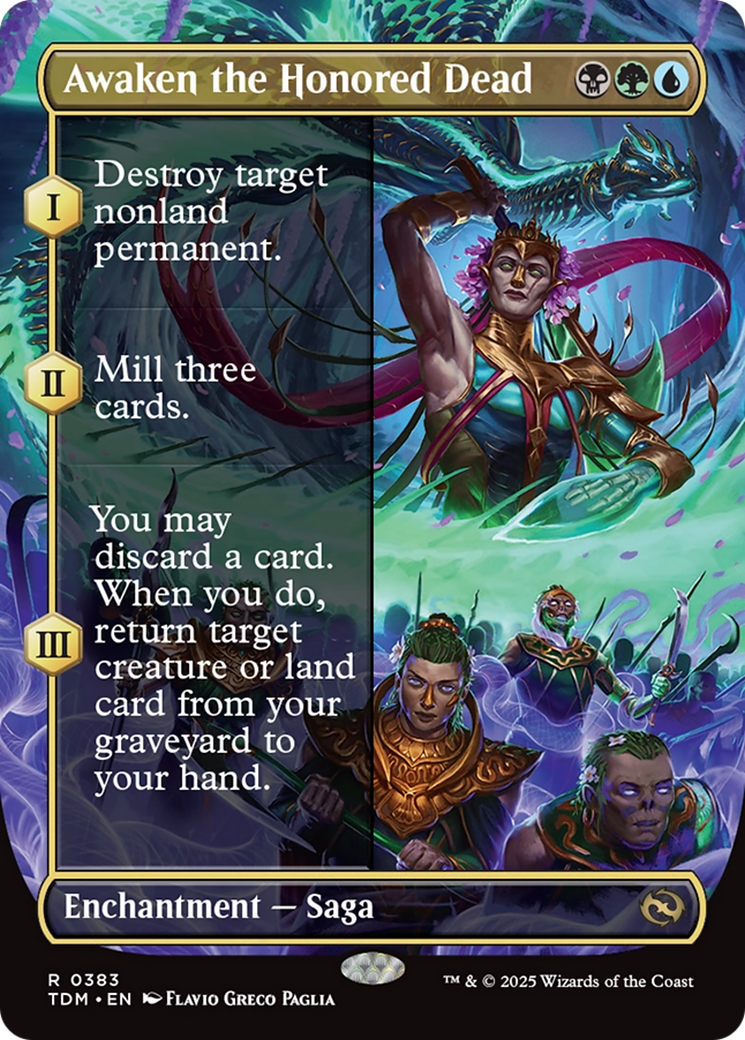 Awaken the Honored Dead (Borderless) (TDM-383) - Tarkir: Dragonstorm: (enchantment) (Borderless) Foil