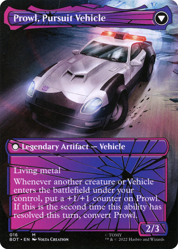 Prowl, Stoic Strategist (Shattered Glass) (BOT-016) - Transformers: (convertdfc, shatteredglass) (Borderless)
