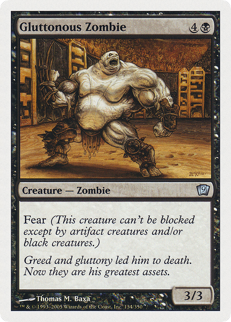 Gluttonous Zombie (9ED-134) - 9th Edition Foil