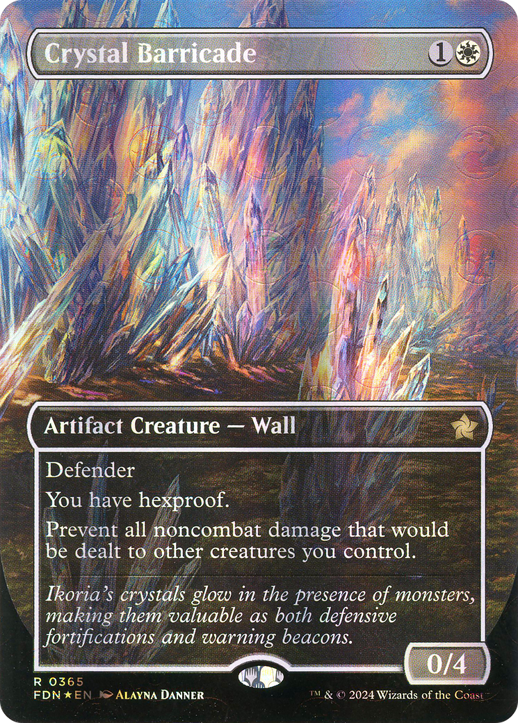 Crystal Barricade (Borderless) (Mana Foil) (FDN-365) - Foundations (Borderless) Foil