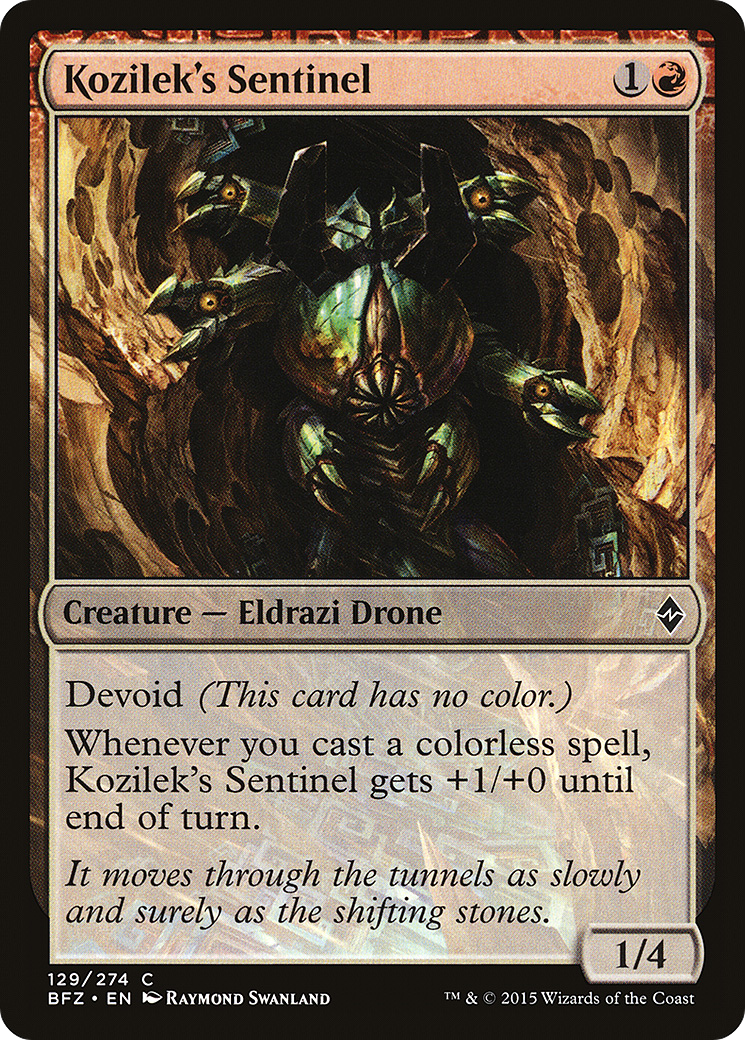 Kozilek's Sentinel (BFZ-129) - Battle for Zendikar: (devoid) Foil