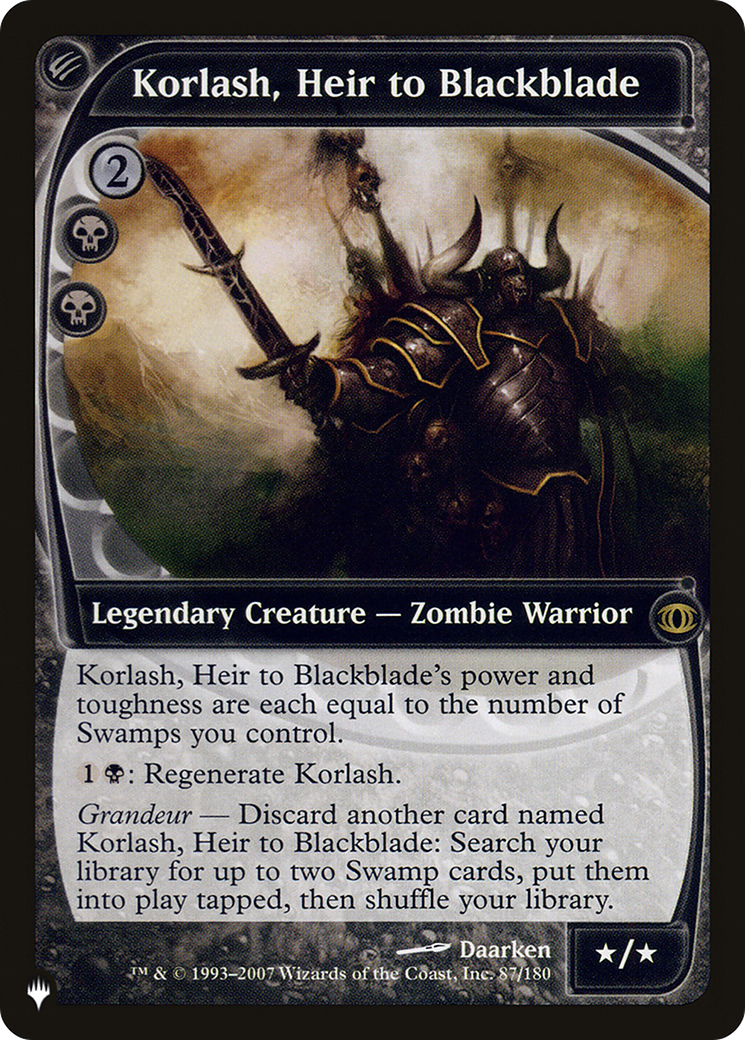 Korlash, Heir to Blackblade (LIST-87/180) - The List