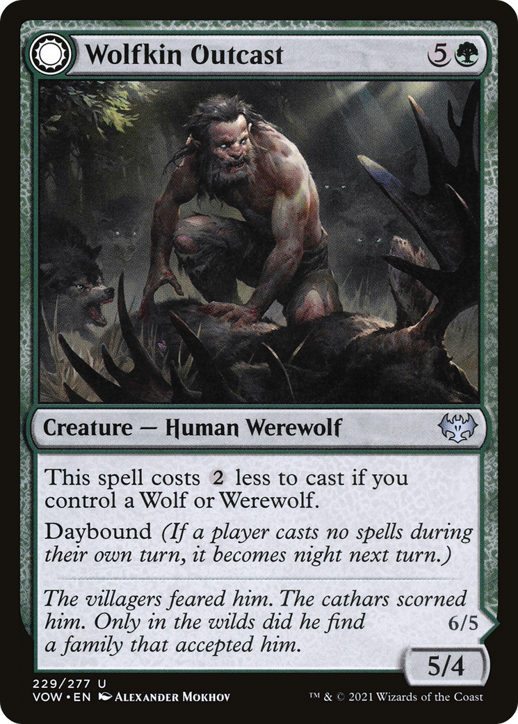 Wolfkin Outcast (VOW-229) - Innistrad: Crimson Vow: (Double Faced Transform) Foil
