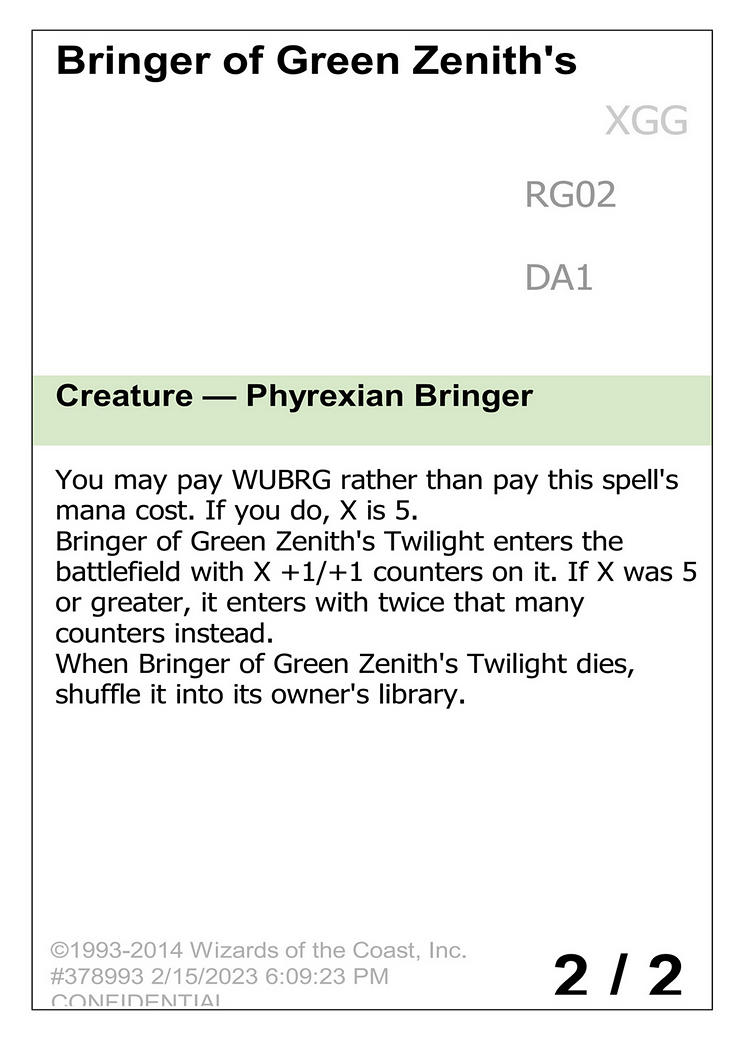 Bringer of Green Zenith's Twilight (UNK-RG02A) - Unknown Event