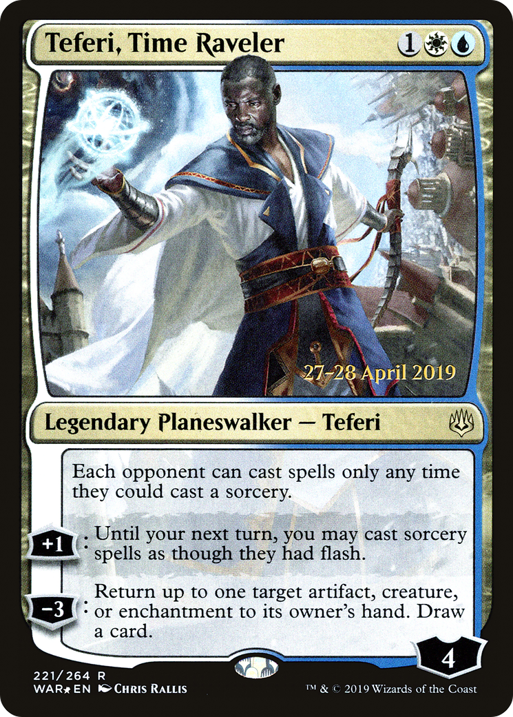 Teferi, Time Raveler (PRE-221) - War of the Spark Promos Foil