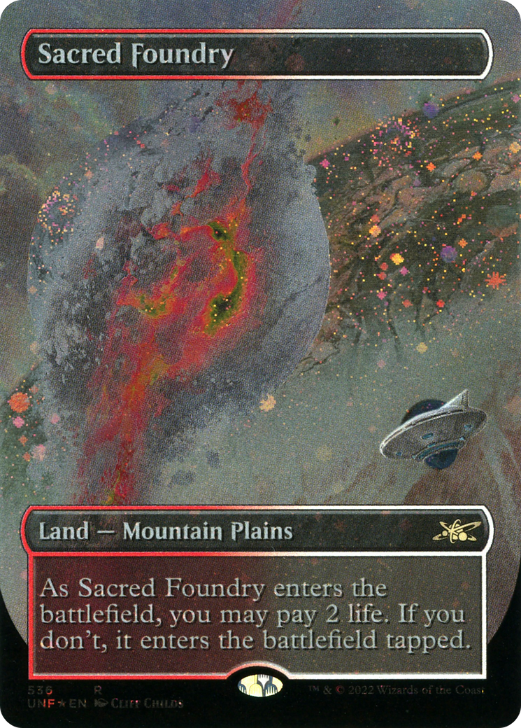 Sacred Foundry (Borderless) (Galaxy Foil) (UNF-536) - Unfinity (Borderless) Foil