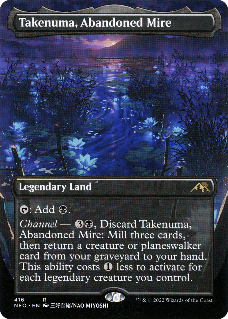 Takenuma, Abandoned Mire (Borderless) (NEO-416) - Kamigawa: Neon Dynasty (Borderless) Foil