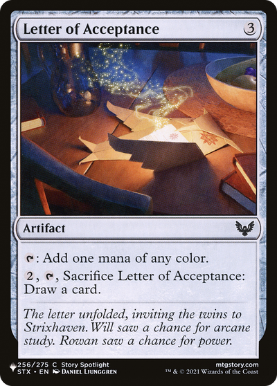 Letter of Acceptance (LIST-256/275) - The List