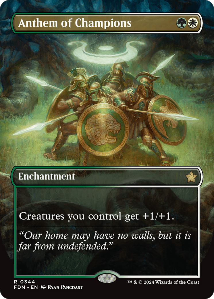 Anthem of Champions (Borderless) (FDN-344) - Foundations: (enchantment) (Borderless)
