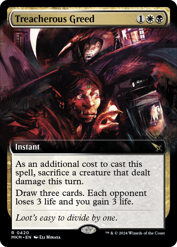 Treacherous Greed (Extended Art) (MKM-420) - Murders at Karlov Manor: (Extended Art) Foil