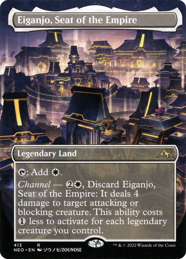 Eiganjo, Seat of the Empire (Borderless) (NEO-413) - Kamigawa: Neon Dynasty (Borderless)