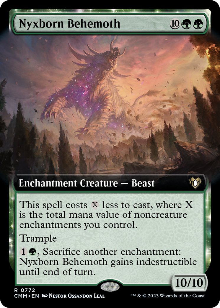Nyxborn Behemoth (Extended Art) (CMM-772) - Commander Masters: (Extended Art, enchantment) Foil
