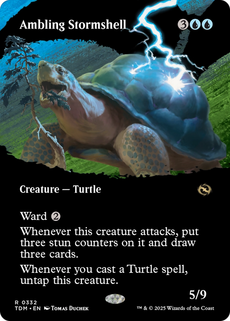 Ambling Stormshell (Borderless) (TDM-332) - Tarkir: Dragonstorm: (Showcase) (Borderless) Foil
