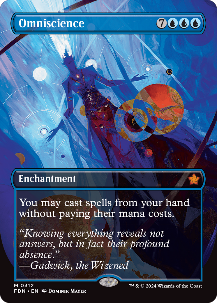 Omniscience (Borderless) (FDN-312) - Foundations: (enchantment) (Borderless) Foil