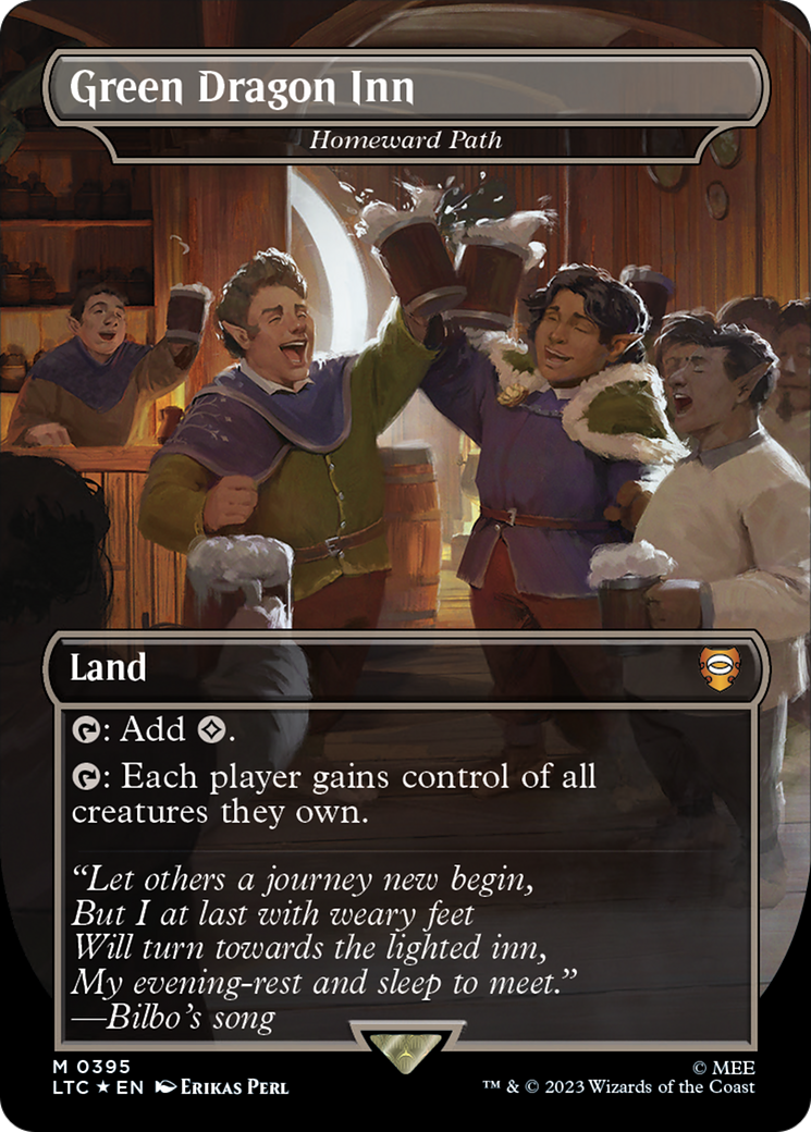 Green Dragon Inn - Homeward Path (Surge Foil) (LTC-395) - Tales of Middle-earth Commander / Green Dragon Inn (Borderless) Foil