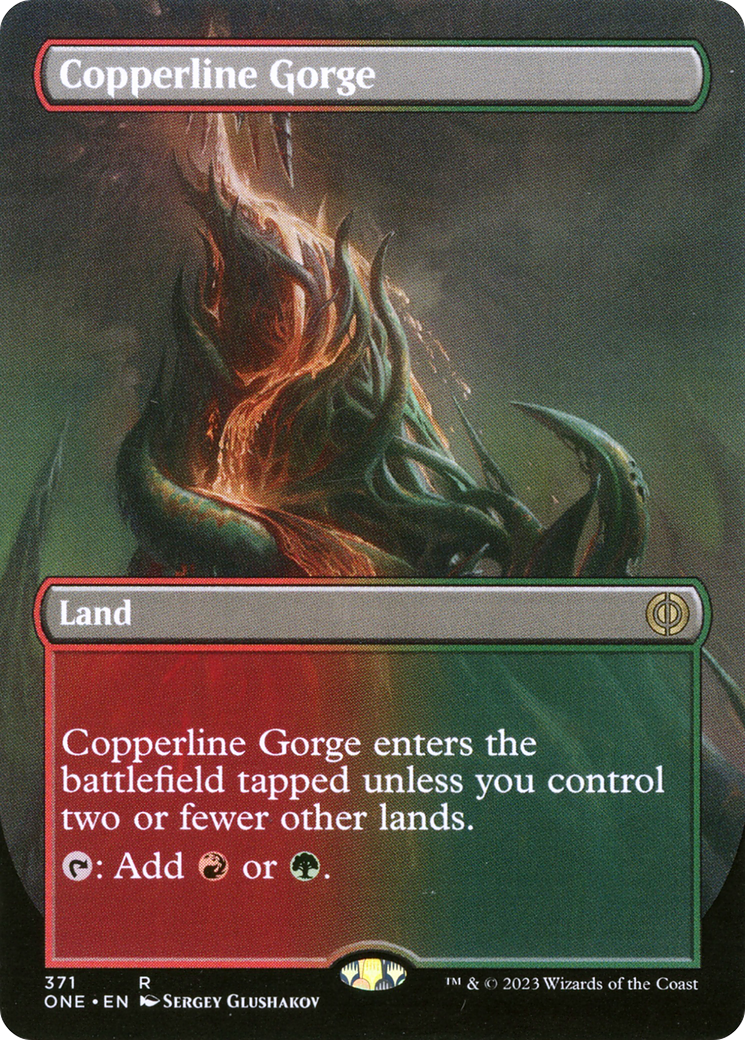 Copperline Gorge (Borderless) (ONE-371) - Phyrexia: All Will Be One (Borderless) Foil