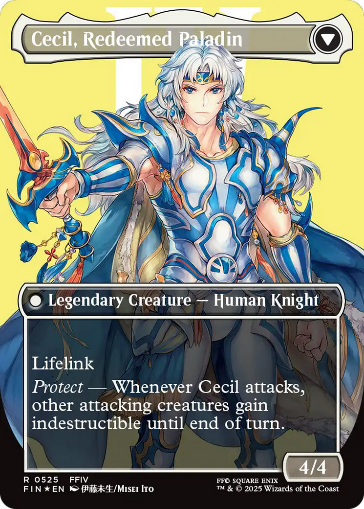 Cecil, Dark Knight (Borderless) (Surge Foil) (FIN-525) - FINAL FANTASY (Borderless) Foil