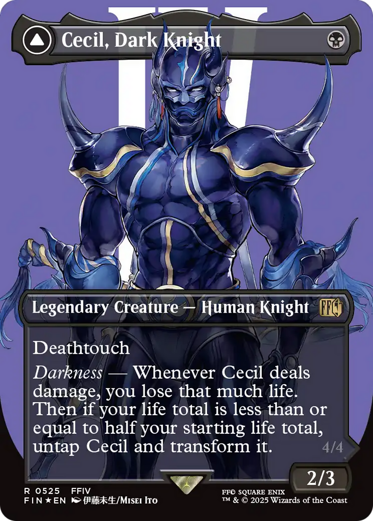 Cecil, Dark Knight (Borderless) (Surge Foil) (FIN-525) - FINAL FANTASY (Borderless) Foil