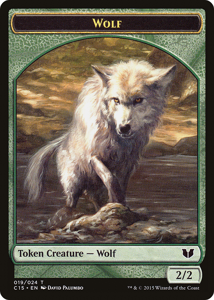 Wolf // Zombie Double-Sided Token (C15-19 // 8) - Commander 2015 Tokens