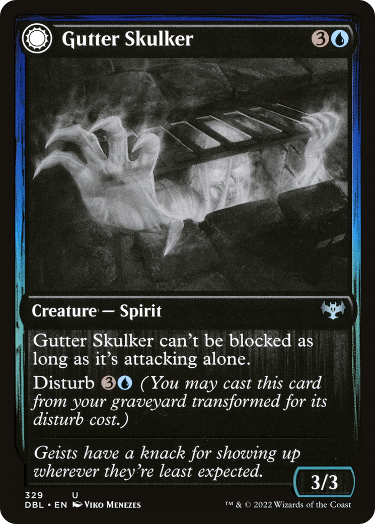 Gutter Skulker (DBL-329) - Innistrad: Double Feature: (Double Faced Transform)
