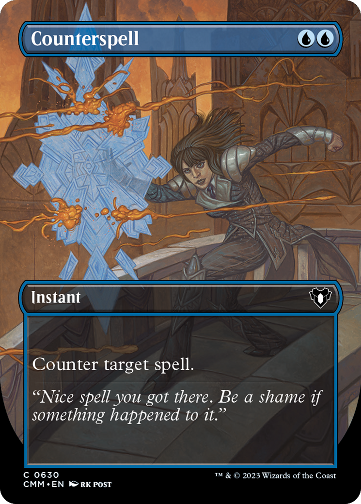 Counterspell (Borderless) (CMM-630) - Commander Masters (Borderless) Foil