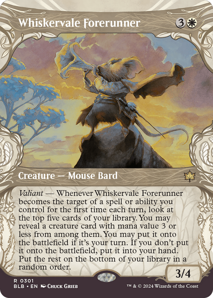 Whiskervale Forerunner (Showcase) (BLB-301) - Bloomburrow: (Showcase) (Borderless)