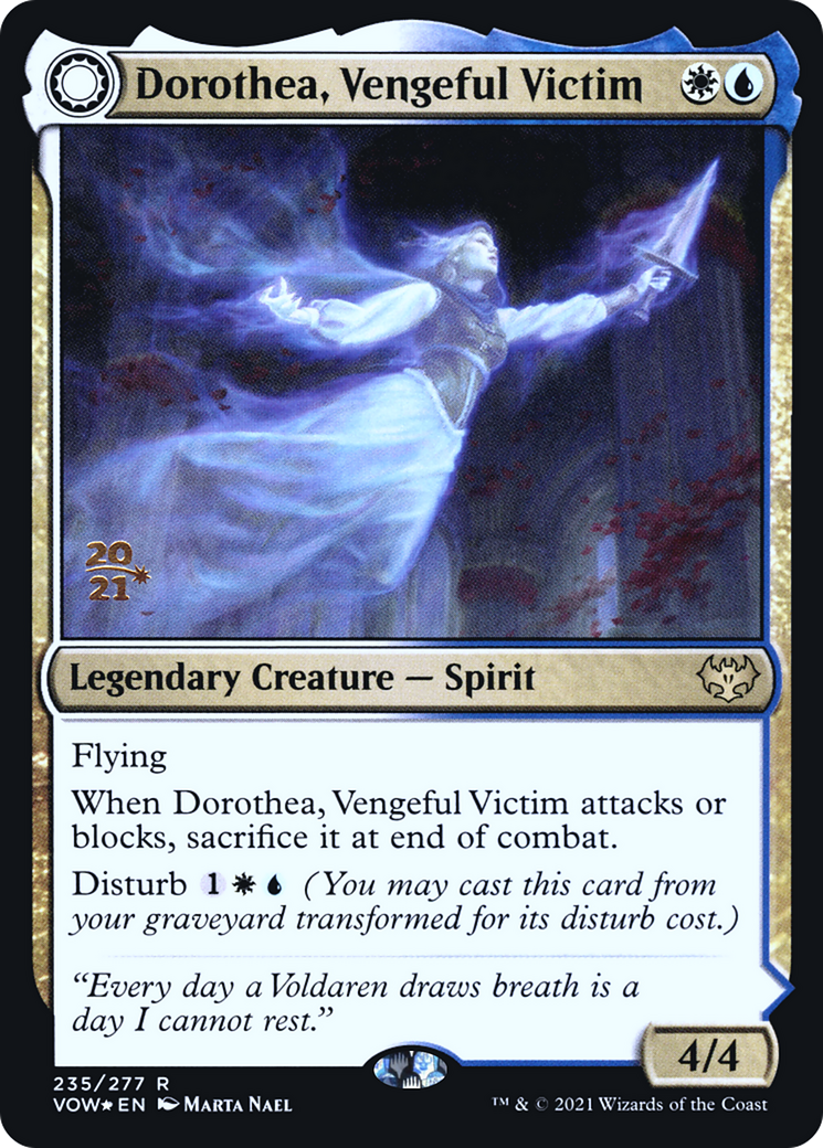 Dorothea, Vengeful Victim (PRE-235) - Innistrad: Crimson Vow Promos: (Double Faced Transform) Foil