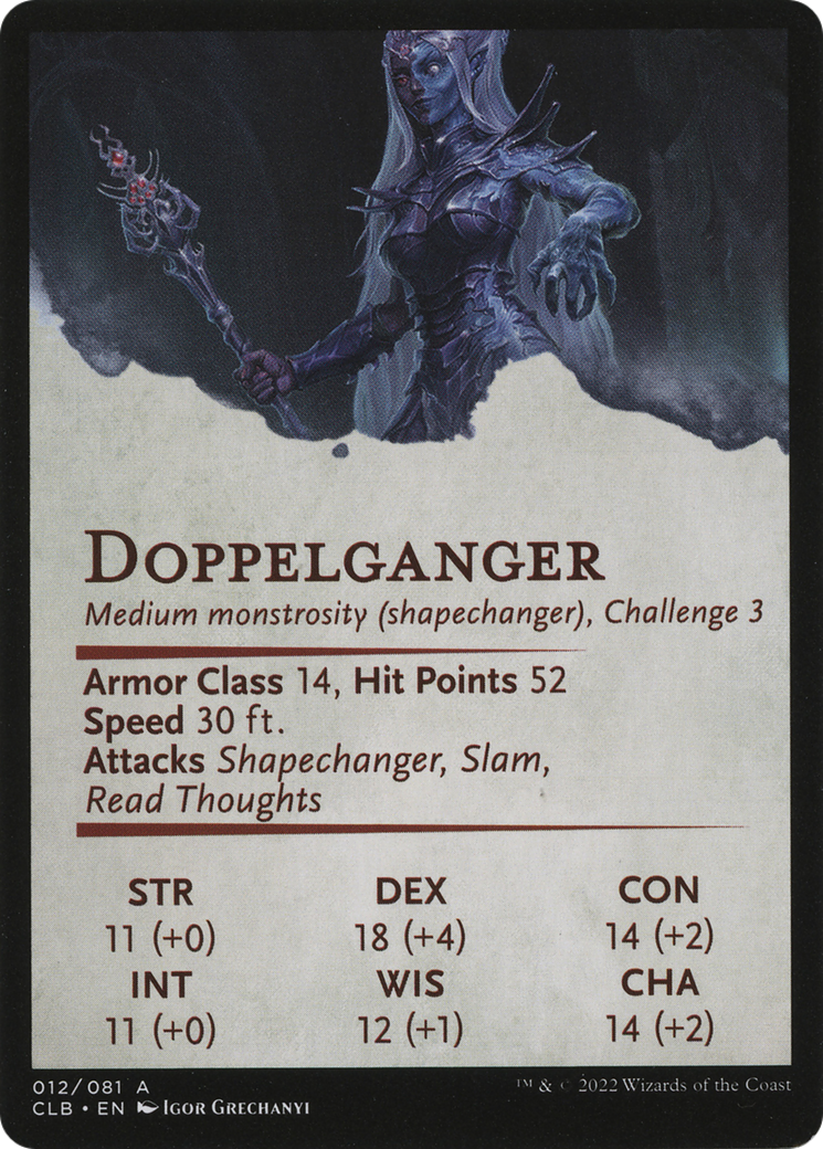 Mocking Doppelganger // Mocking Doppelganger (ACLB-012) - Battle for Baldur's Gate Art Series (Borderless) Foil