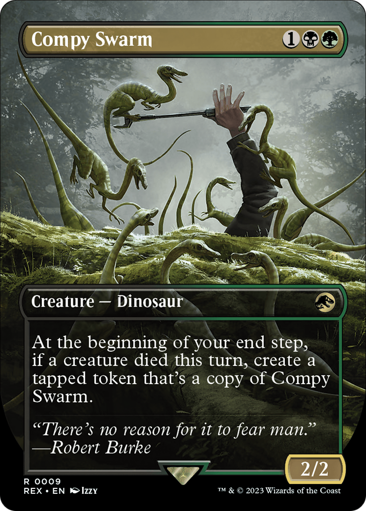 Compy Swarm (Borderless) (REX-009) - Jurassic World Collection (Borderless) Foil