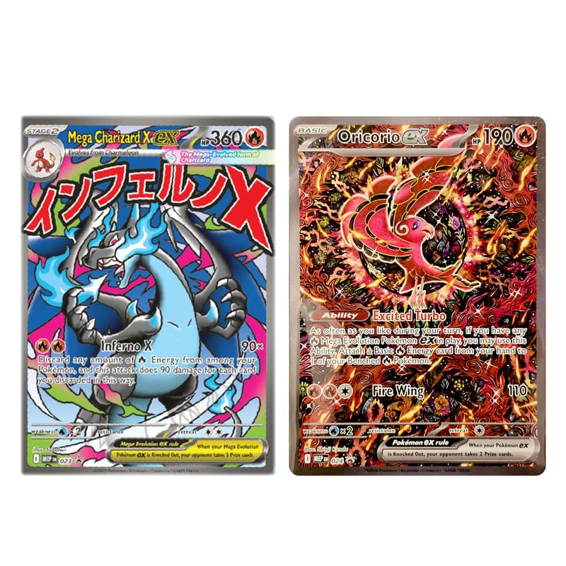Mega Charizard X ex 023 & Oricorio EX 024 Promo - Holofoil ME Mega Evolution Promo
