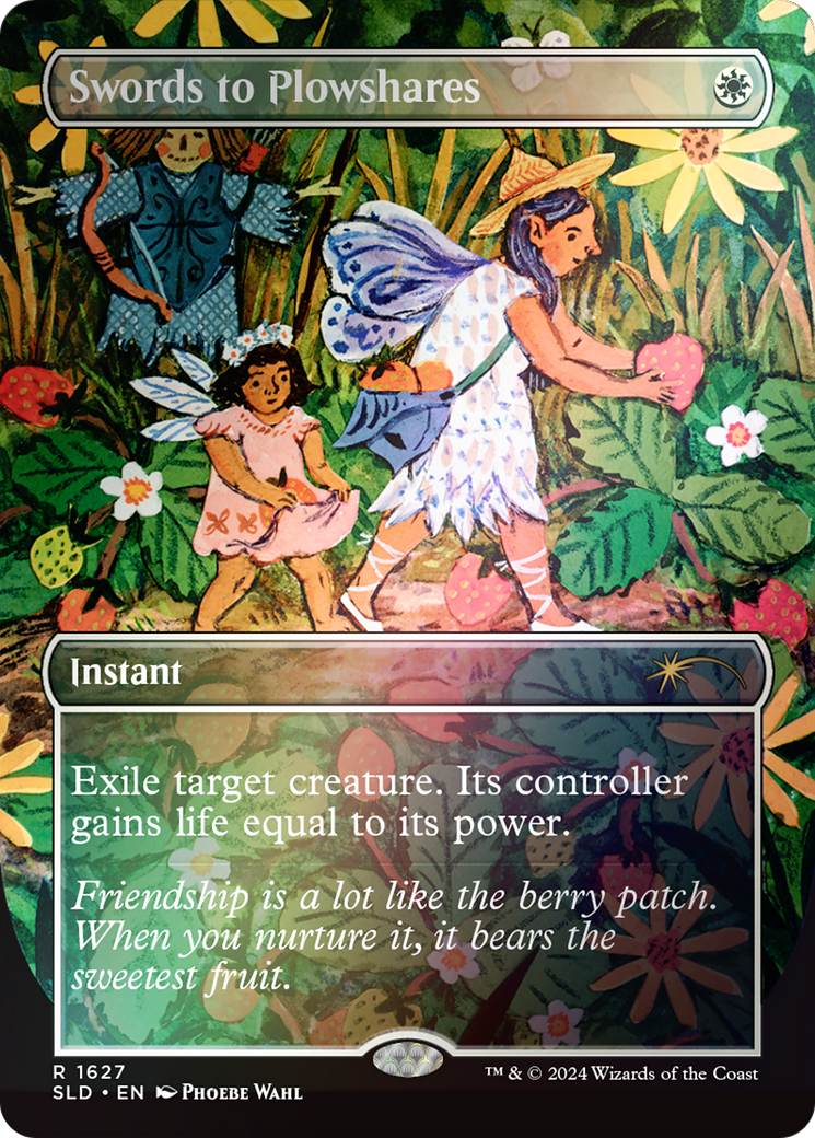 Swords to Plowshares (1627) (Rainbow Foil) (SLD-1627) - Secret Lair Drop (Borderless) Foil