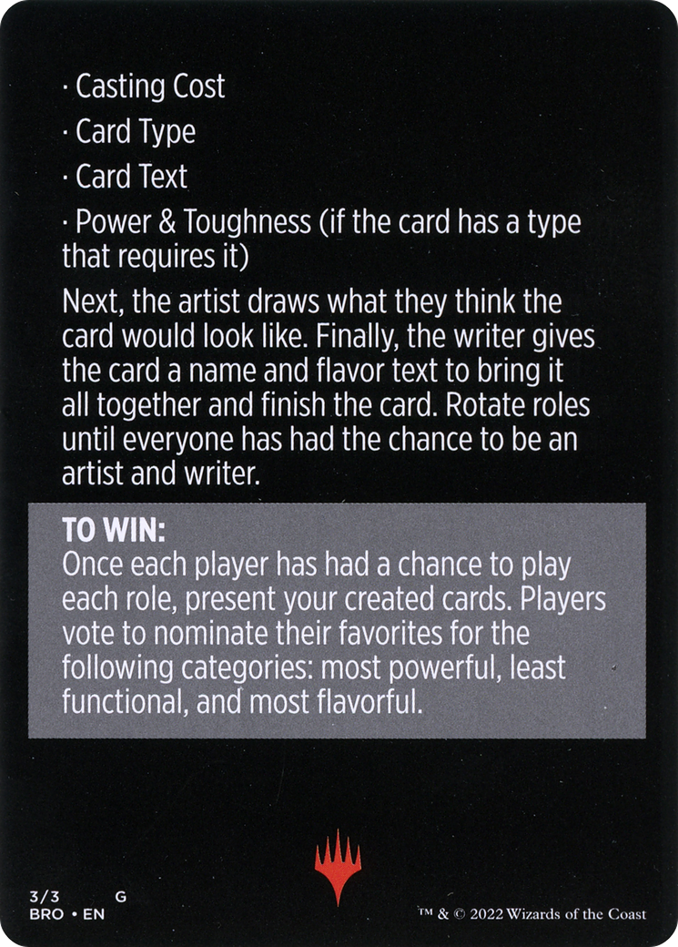 Look at Us, We're R&D // Look at Us, We're R&D (cont'd) (MBRO-003) - The Brothers' War Minigames