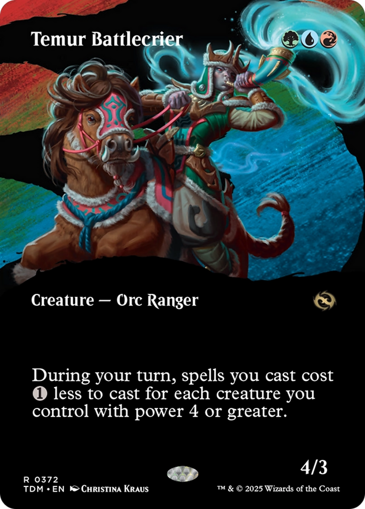 Temur Battlecrier (Borderless) (TDM-372) - Tarkir: Dragonstorm: (Showcase) (Borderless) Foil
