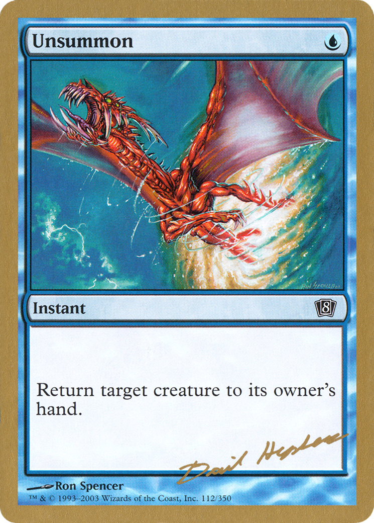 Unsummon - 2003 Dave Humpherys (8ED) (WCD-) - World Championship Decks 2003
