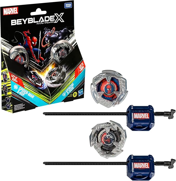 Beyblade X: Marvel Collab Spider-Man 3-60F vs. Venom 3-80N Multipack Set