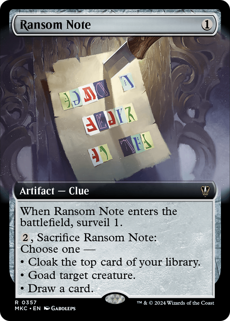 Ransom Note (0357) (Extended Art) (MKC-357) - Murders at Karlov Manor Commander: (Extended Art)
