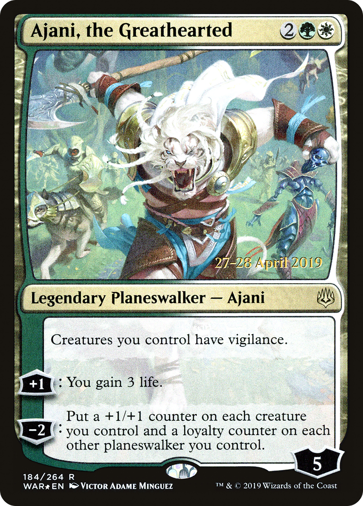 Ajani, the Greathearted (PRE-184) - War of the Spark Promos Foil