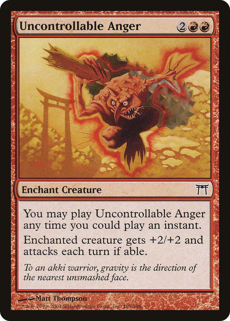 Uncontrollable Anger (CHK-195) - Champions of Kamigawa Foil
