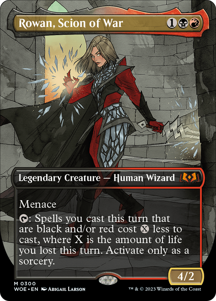 Rowan, Scion of War (Borderless) (WOE-300) - Wilds of Eldraine (Borderless) Foil