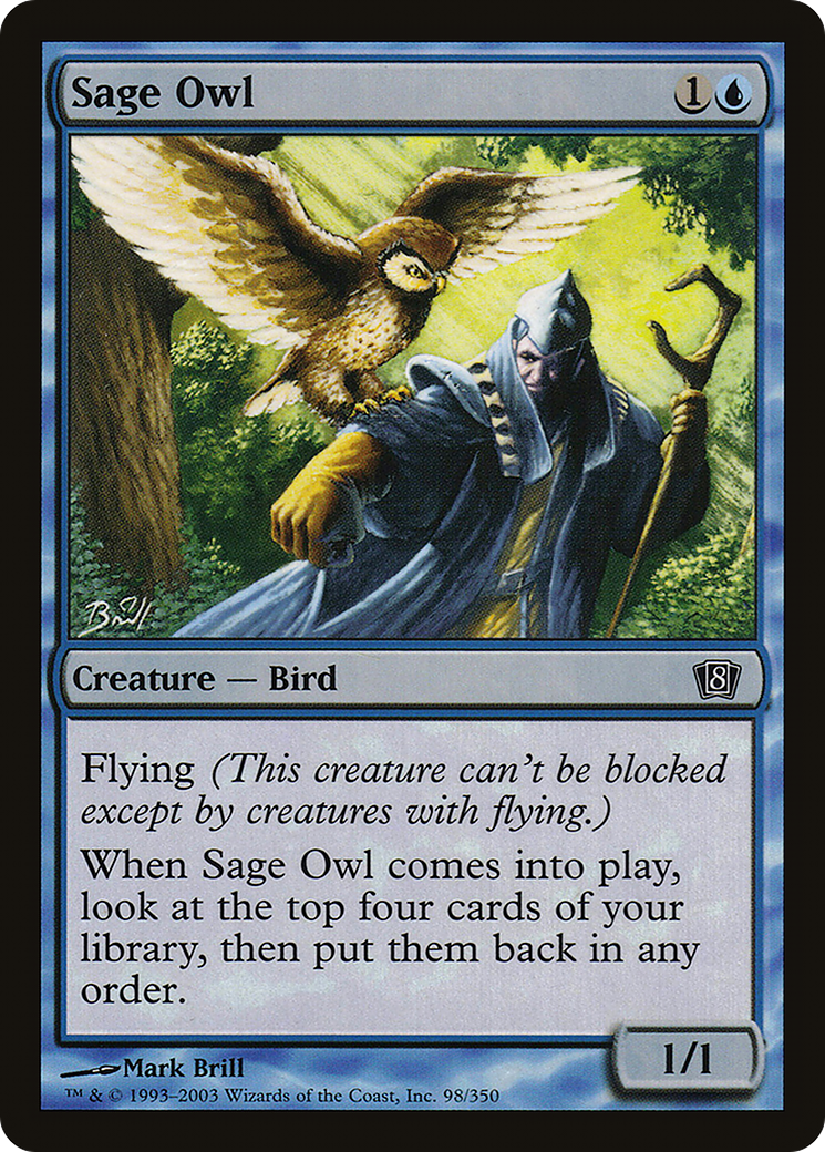 Sage Owl (8ED-098) - 8th Edition Foil