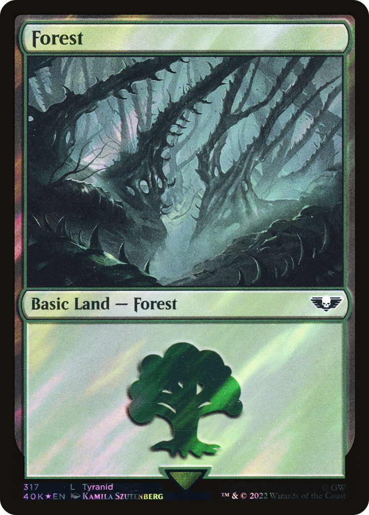Forest (317) (Surge Foil) (40K-317) - Warhammer 40,000 Commander Foil