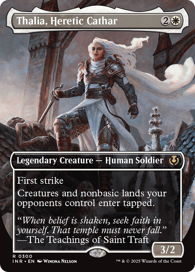 Thalia, Heretic Cathar (Borderless) (INR-300) - Innistrad Remastered (Borderless) Foil