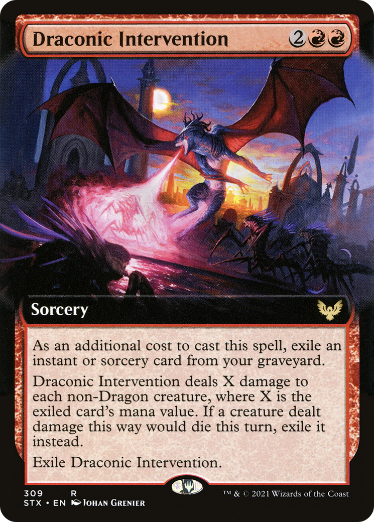 Draconic Intervention (Extended Art) (STX-309) - Strixhaven: School of Mages: (Extended Art) Foil