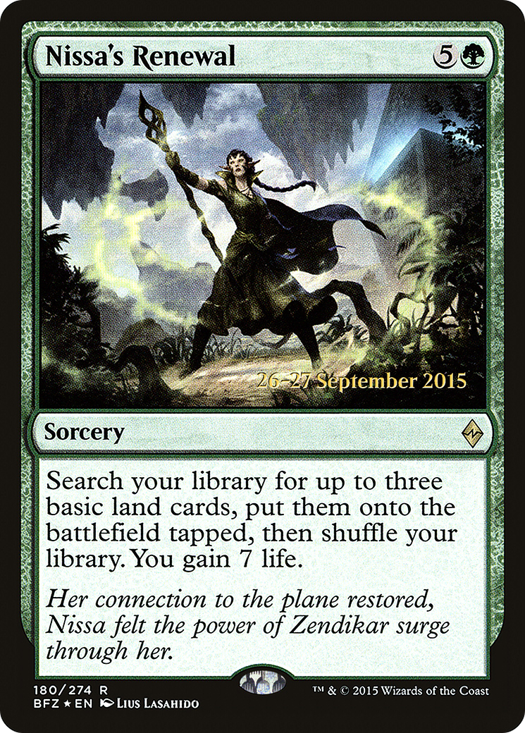Nissa's Renewal (PRE-180) - Battle for Zendikar Promos Foil
