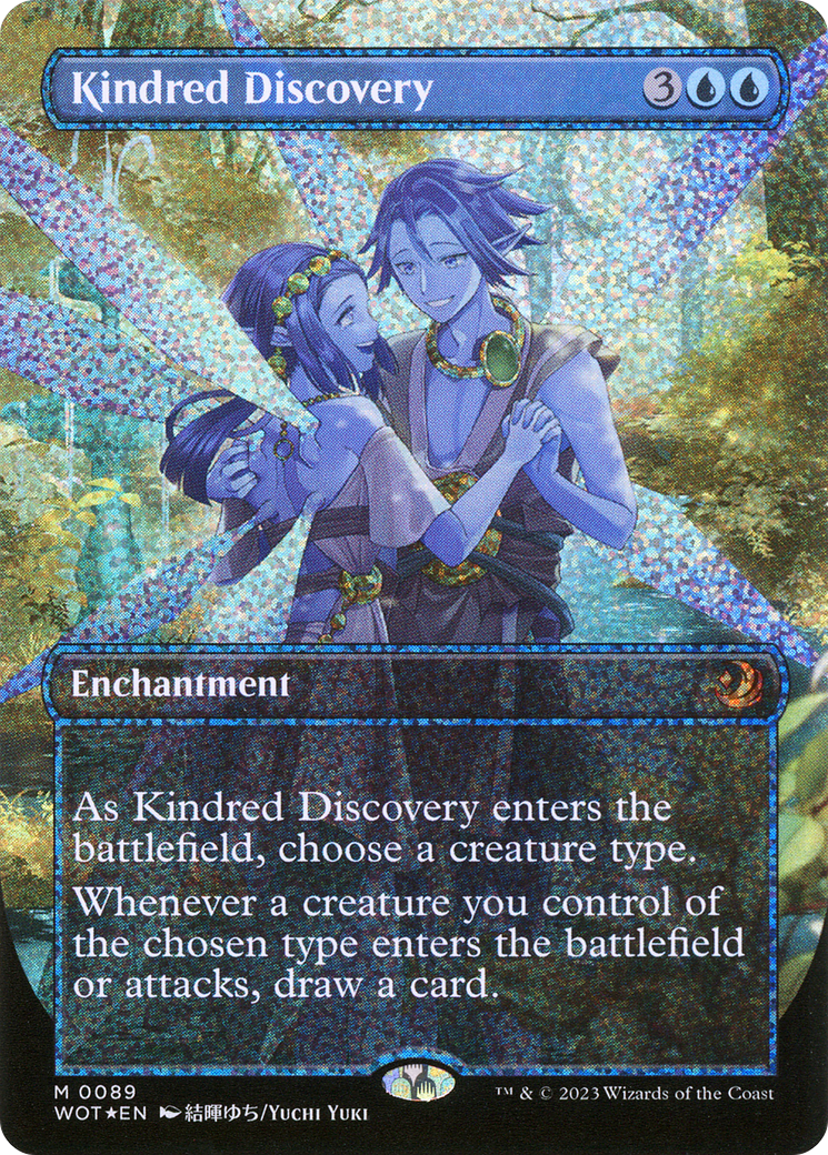 Kindred Discovery (Anime Borderless) (Confetti Foil) (WOT-089) - Wilds of Eldraine: Enchanting Tales (Borderless) Foil