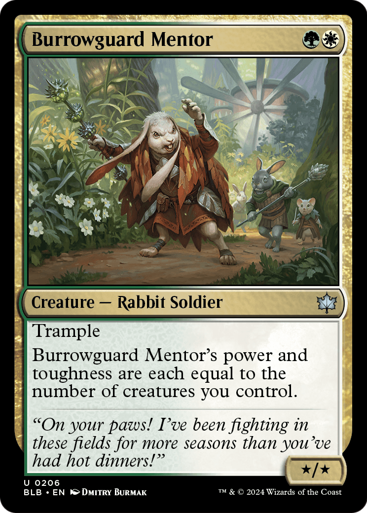 Burrowguard Mentor (BLB-206) - Bloomburrow Foil