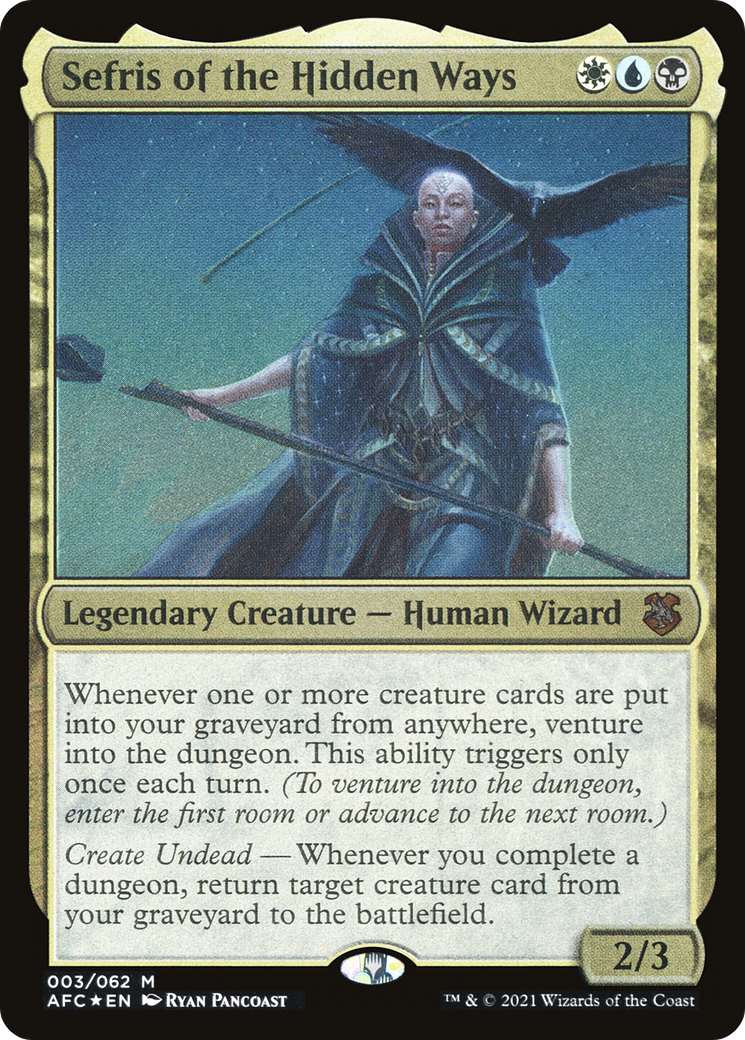 Sefris of the Hidden Ways (Display Commander) - Thick Stock (AFC-003) - Forgotten Realms Commander Display Commanders Etched Foil