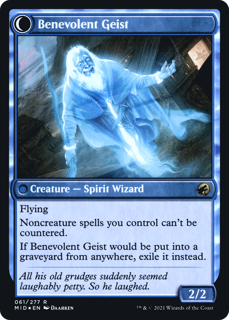 Malevolent Hermit (PRE-061) - Innistrad: Midnight Hunt Promos: (Double Faced Transform) Foil