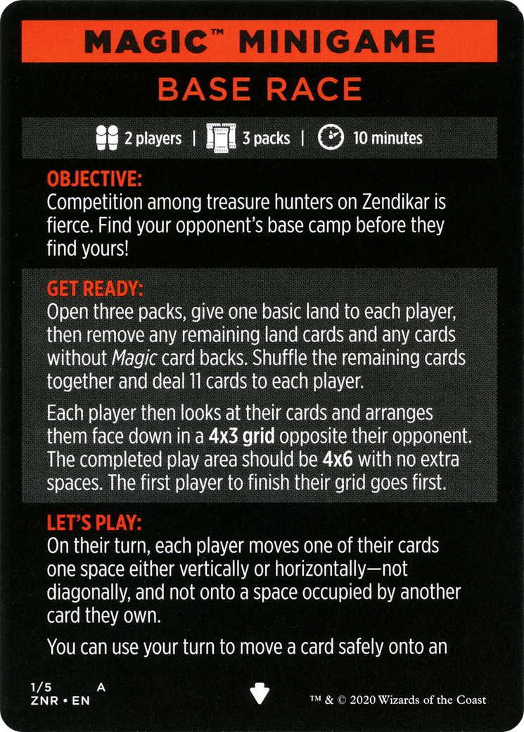 Base Race // Base Race (cont'd) (MZNR-001) - Zendikar Rising Minigames